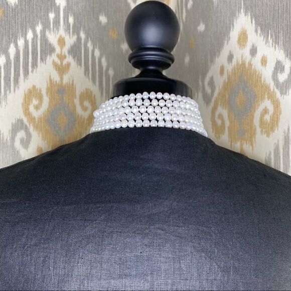 Ralph Lauren Black Label Jet Black Polished Linen Cropped Ruffle Sleeve Jacket - Picture 4 of 16